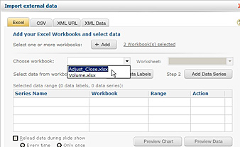 Select file to add data